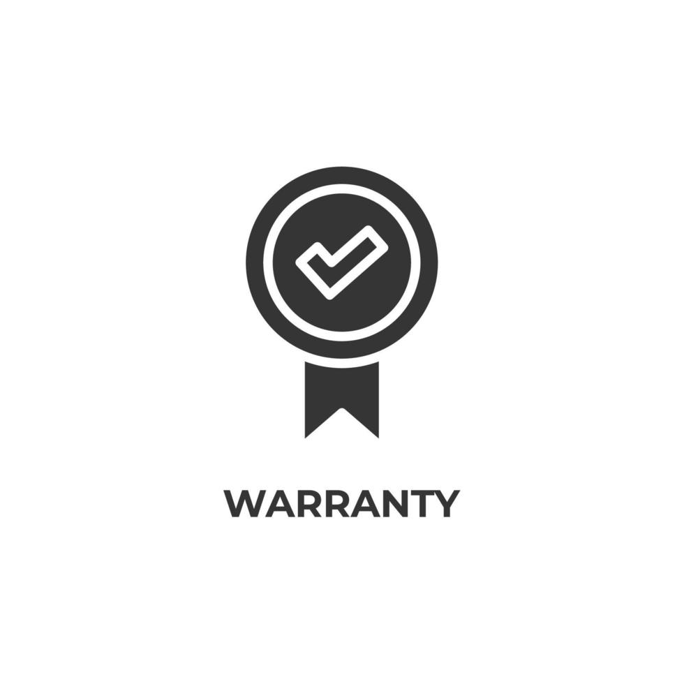 Vector sign of warranty symbol is isolated on a white background. icon color editable.