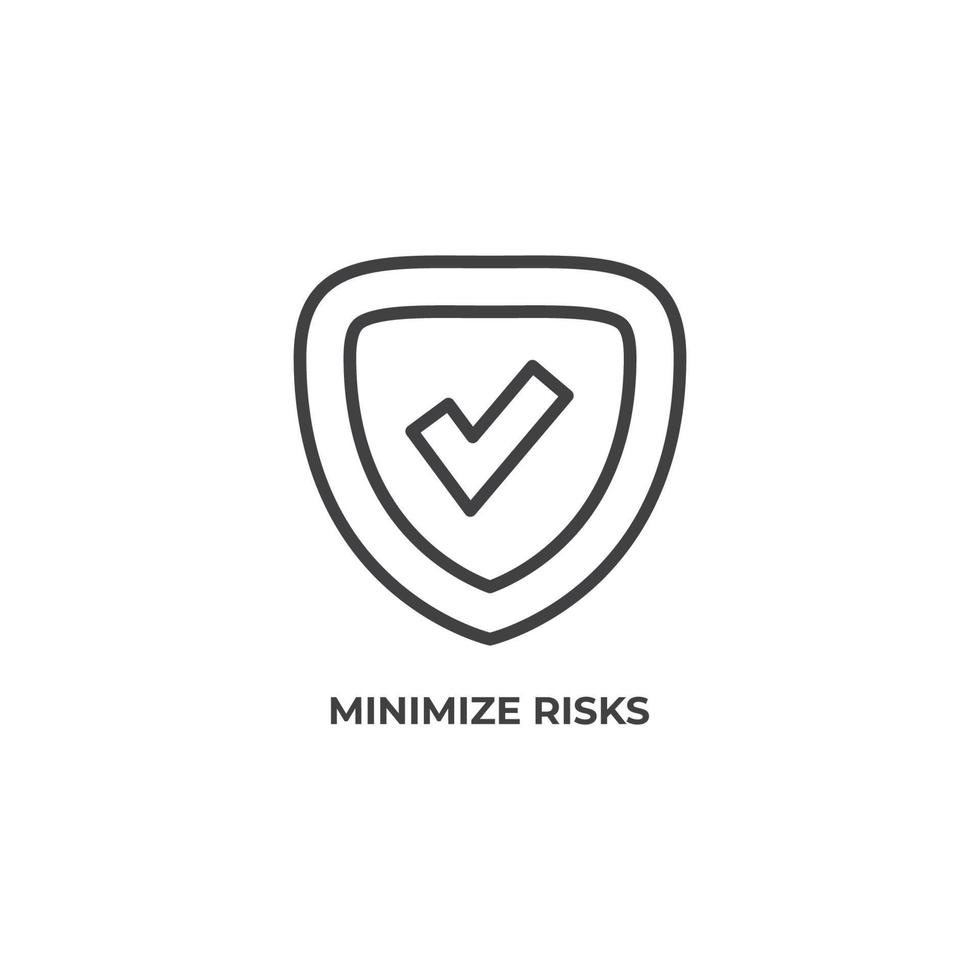 Vector sign of minimize risks symbol is isolated on a white background. icon color editable.