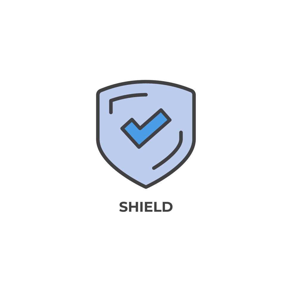 shield vector icon. Colorful flat design vector illustration. Vector graphics