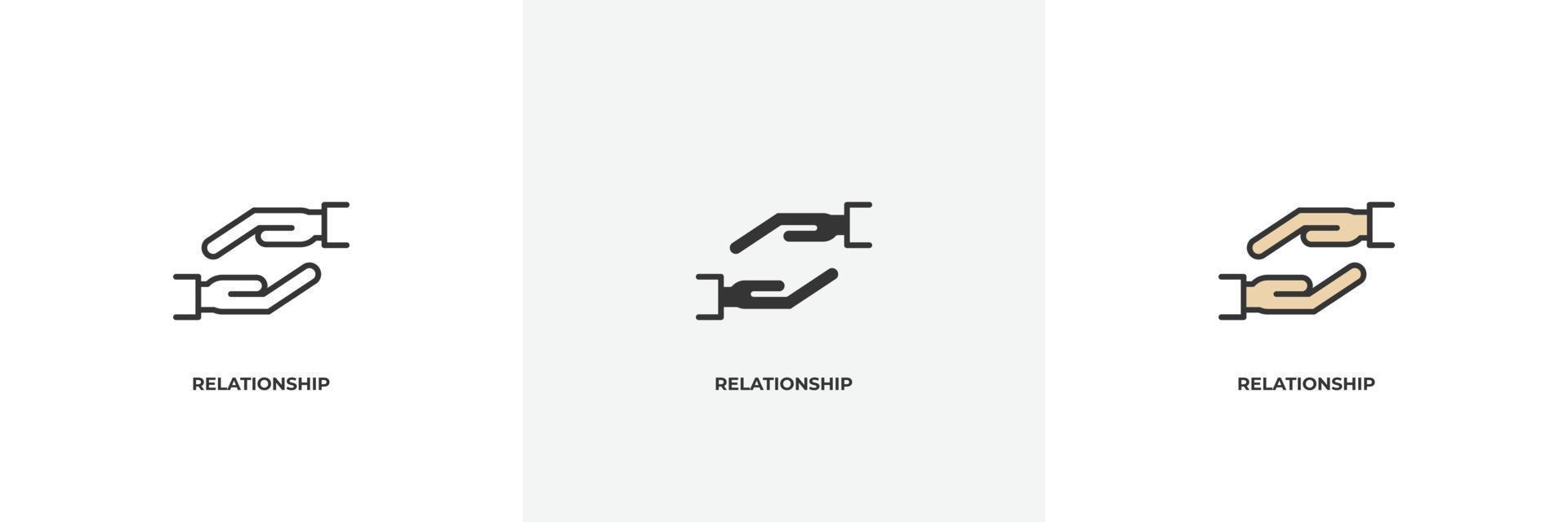 relationship icon. Line, solid and filled outline colorful version, outline and filled vector sign. Idea Symbol, logo illustration. Vector graphics