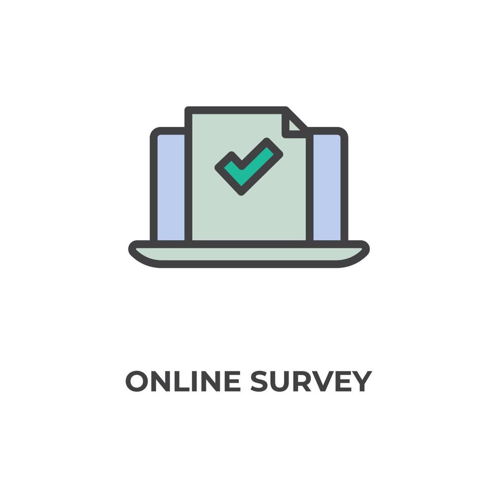 Vector sign of online survey symbol is isolated on a white background. icon color editable.