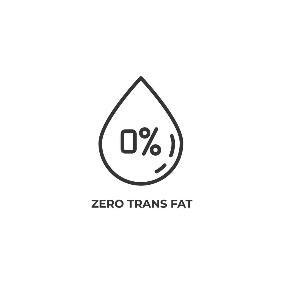 Vector sign of zero trans fat symbol is isolated on a white background. icon color editable.