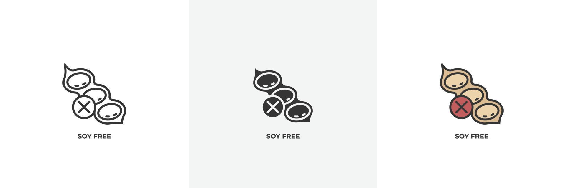 soy free icon. Line, solid and filled outline colorful version, outline and filled vector sign. Idea Symbol, logo illustration. Vector graphics