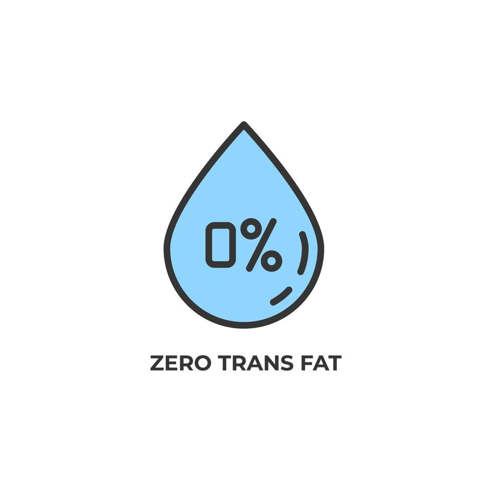 zero trans fat vector icon. Colorful flat design vector illustration. Vector graphics