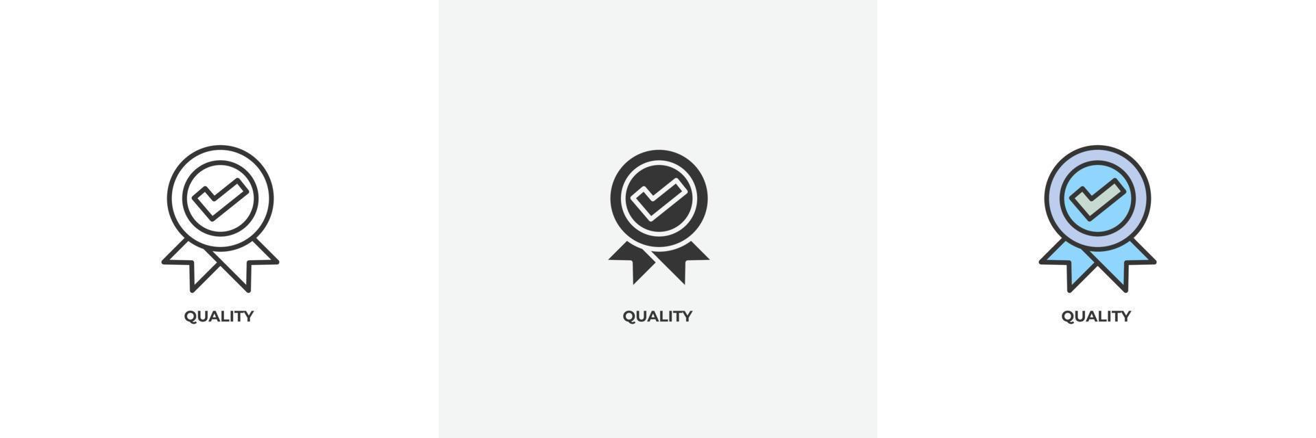 quality icon. Line, solid and filled outline colorful version, outline and filled vector sign. Idea Symbol, logo illustration. Vector graphics