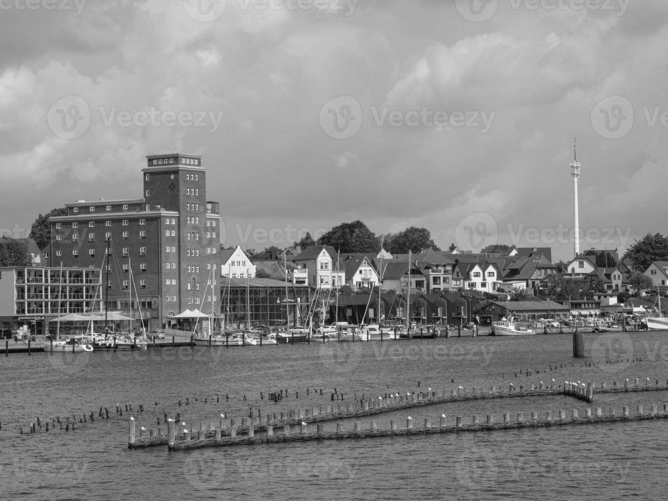 the city of Kappeln at the river schlei photo