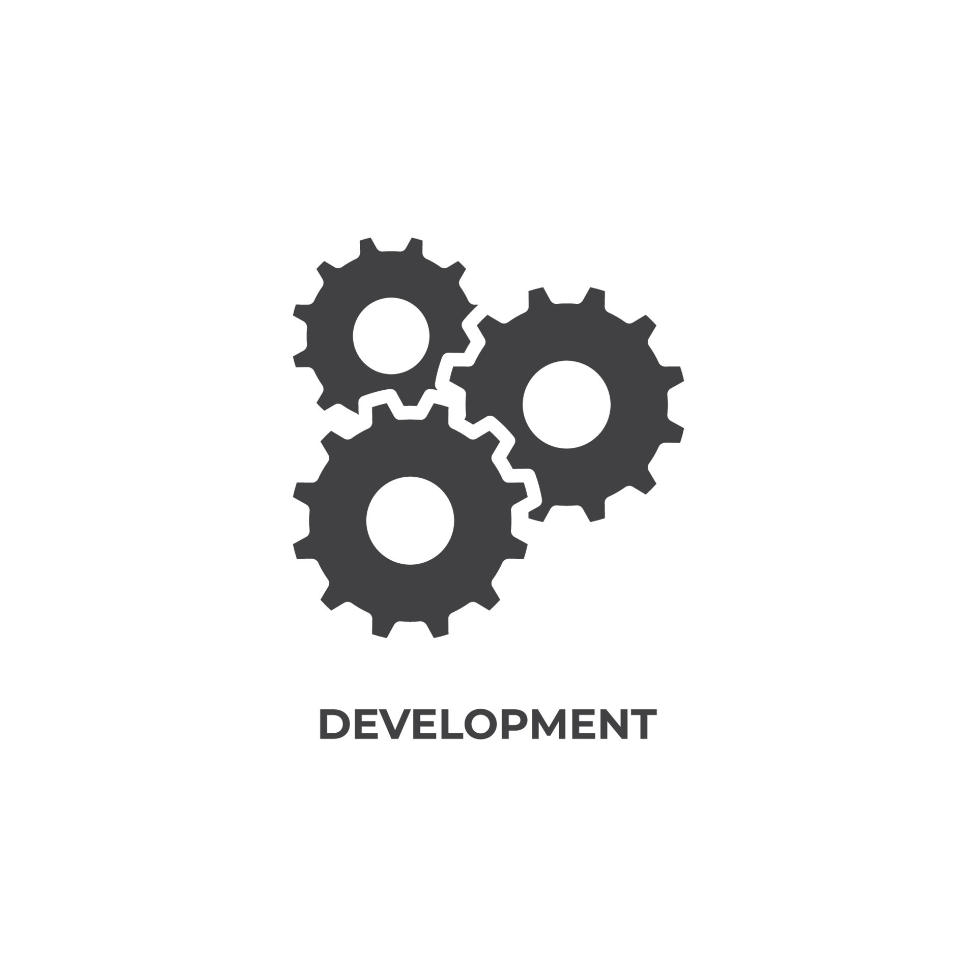 Vector sign of development symbol is isolated on a white background ...