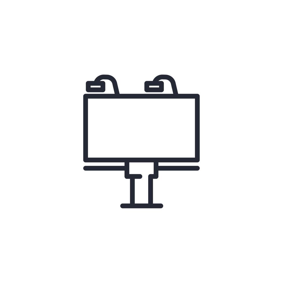 Vector sign of the billboard symbol is isolated on a white background. billboard icon color editable.