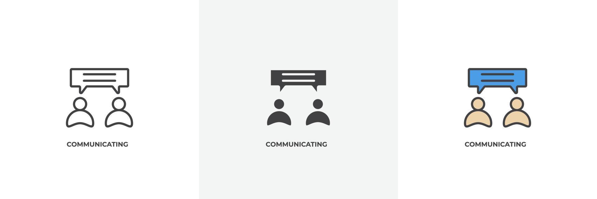 communicating icon. Line, solid and filled outline colorful version, outline and filled vector sign. Idea Symbol, logo illustration. Vector graphics