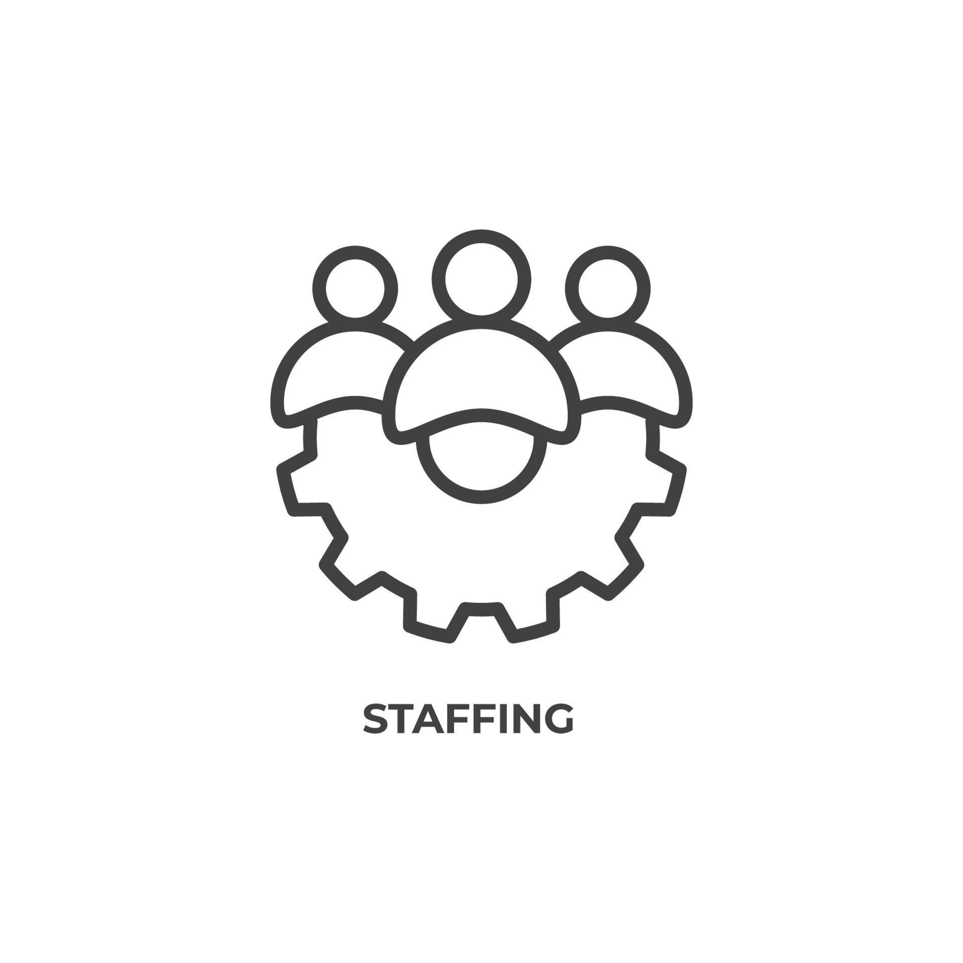 Vector sign of staffing symbol is isolated on a white background icon