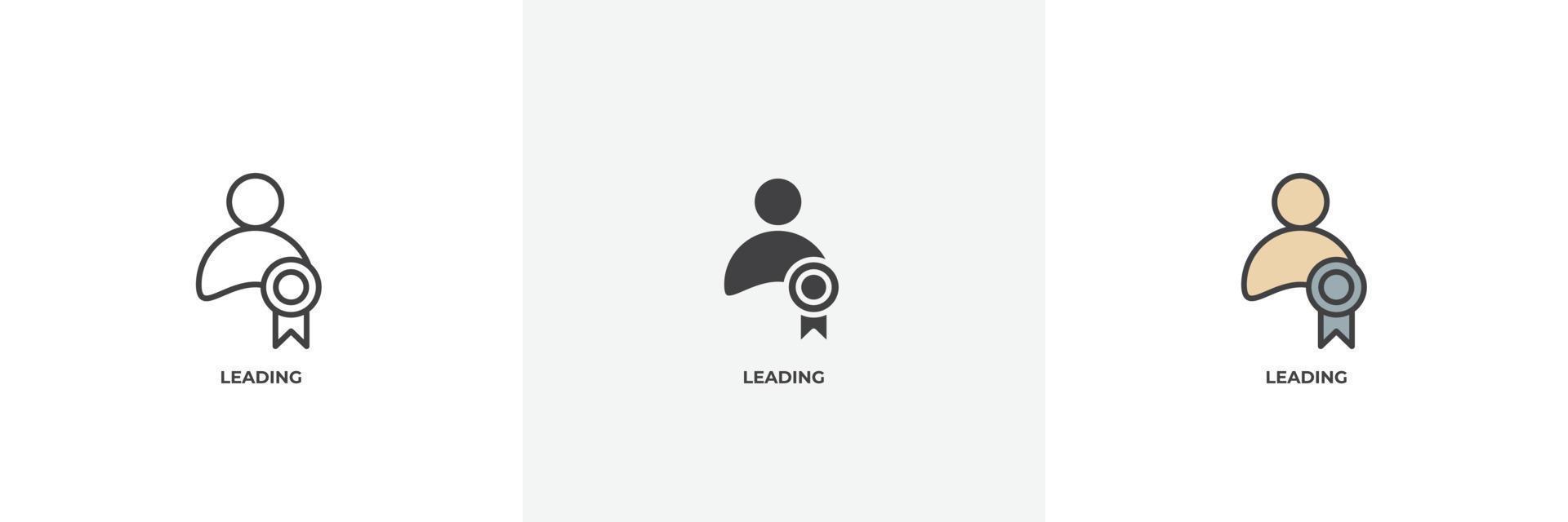 leading icon. Line, solid and filled outline colorful version, outline and filled vector sign. Idea Symbol, logo illustration. Vector graphics