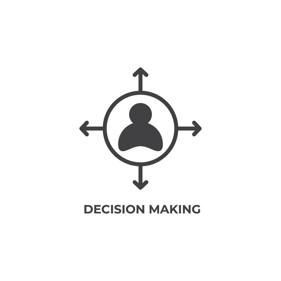 Vector sign of decision making symbol is isolated on a white background. icon color editable.