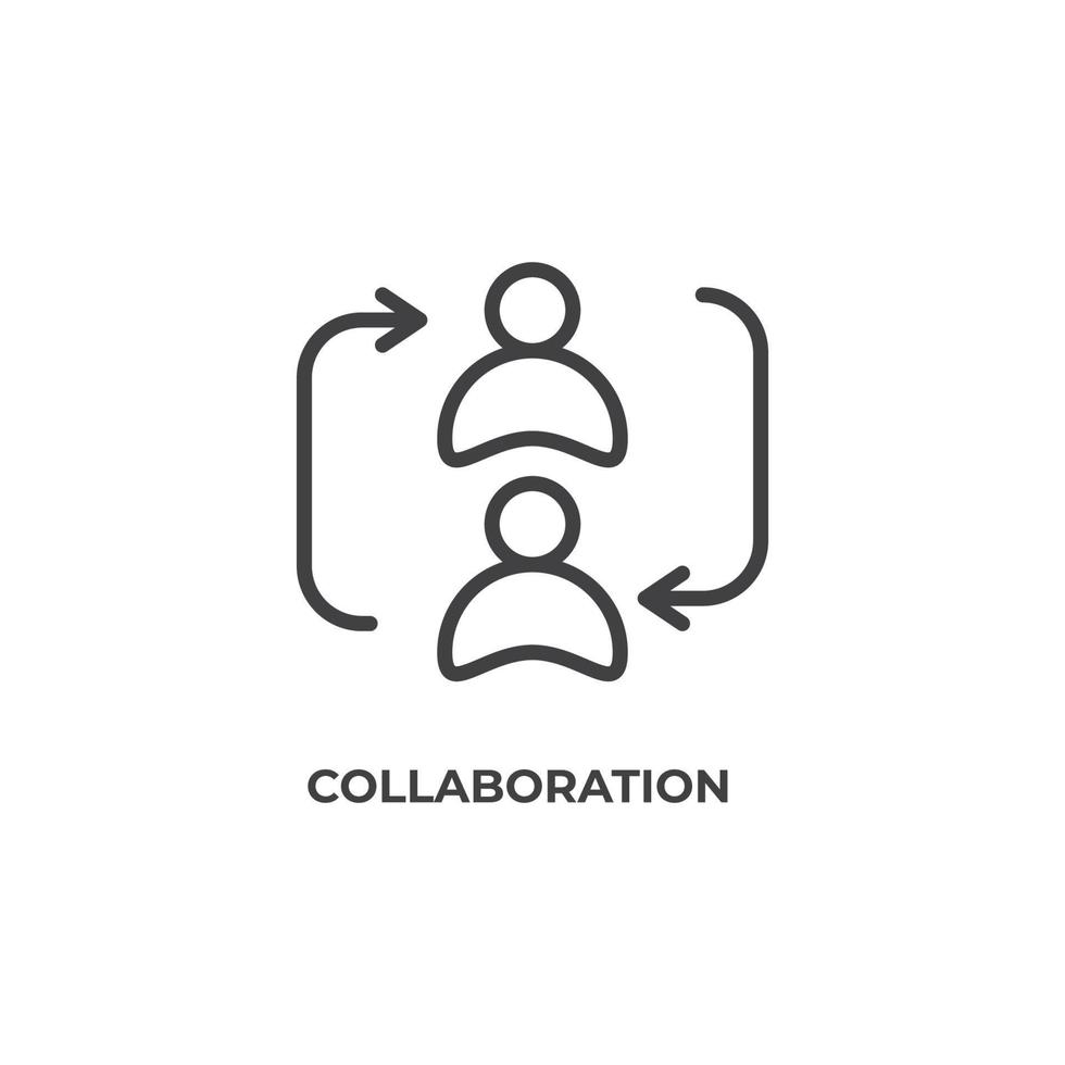 Vector sign of collaboration symbol is isolated on a white background. icon color editable.
