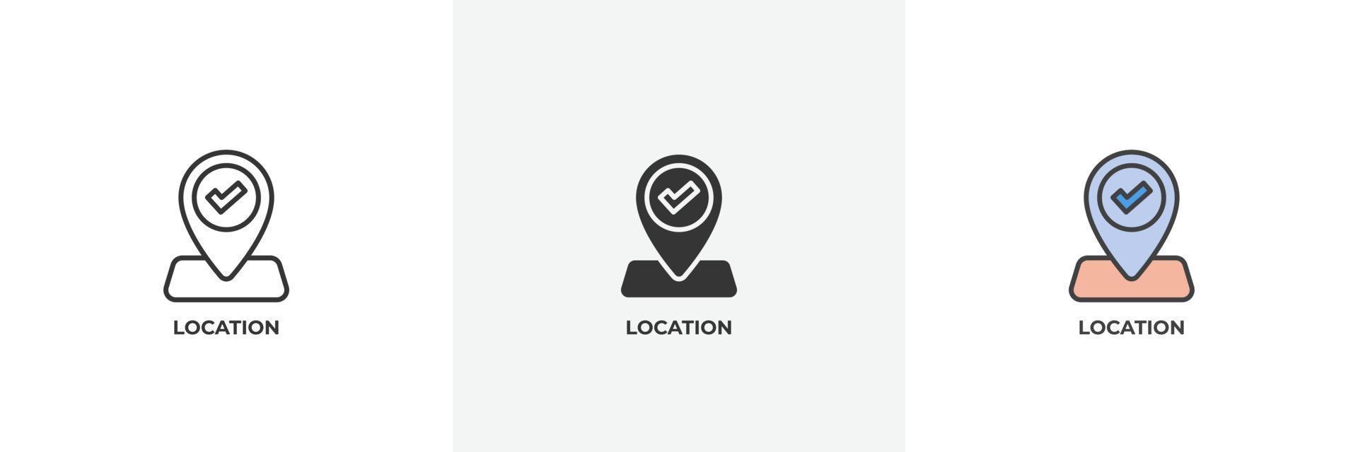 location icon. Line, solid and filled outline colorful version, outline and filled vector sign. Idea Symbol, logo illustration. Vector graphics