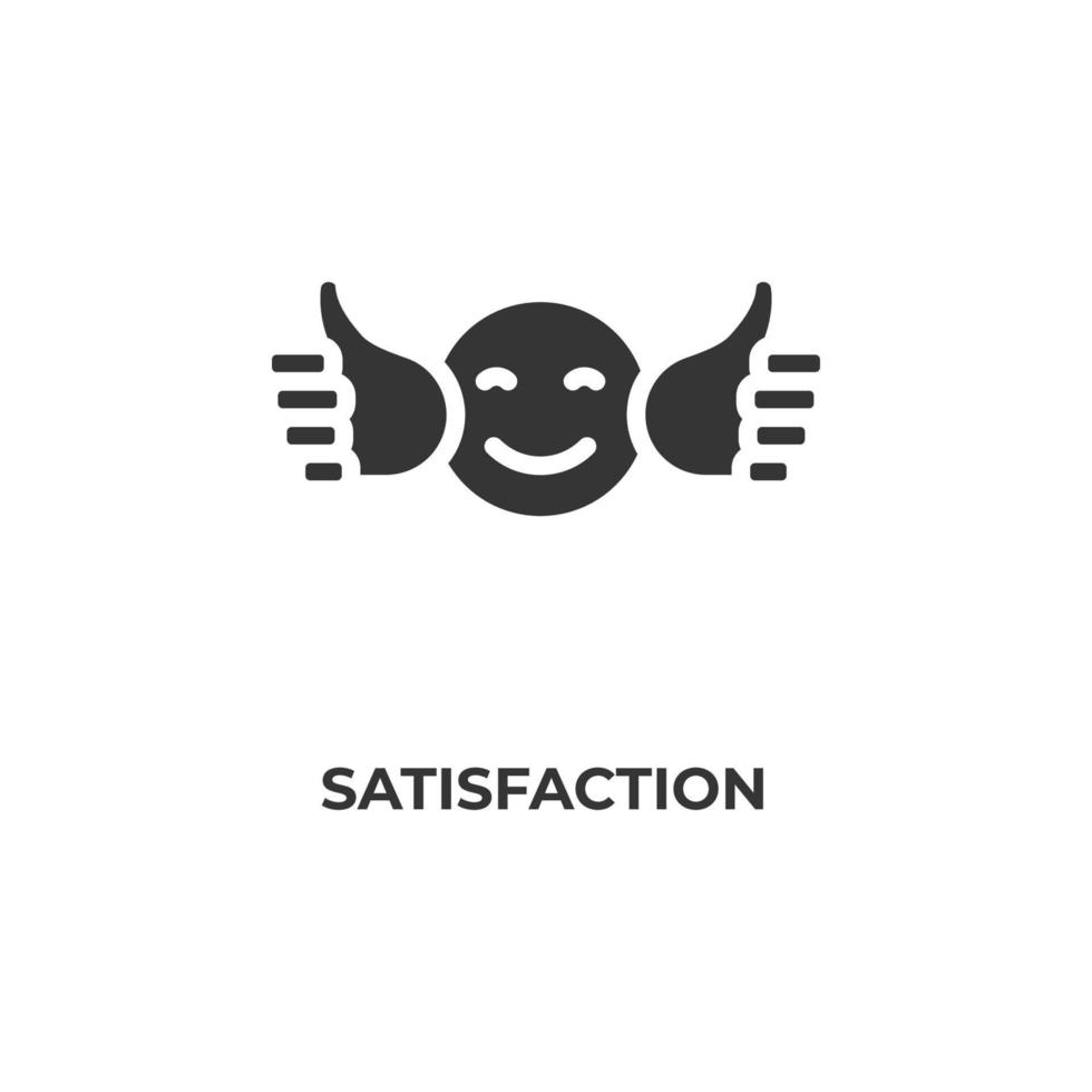 el signo vectorial del símbolo de satisfacción está aislado en un fondo blanco. color de icono editable. vector