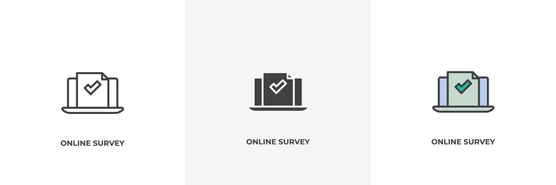 online survey icon. Line, solid and filled outline colorful version, outline and filled vector sign. Idea Symbol, logo illustration. Vector graphics