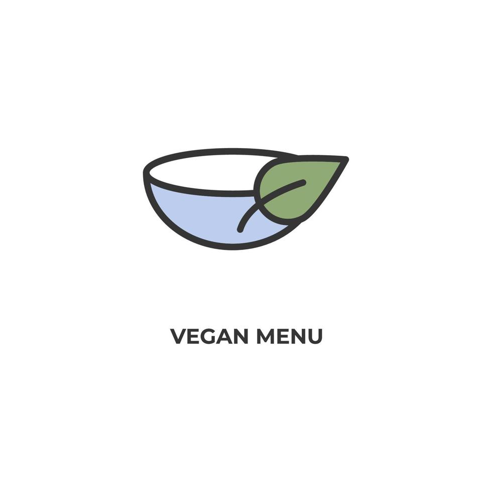 icono de vector de menú vegano. Ilustración de vector de diseño plano colorido. gráficos vectoriales