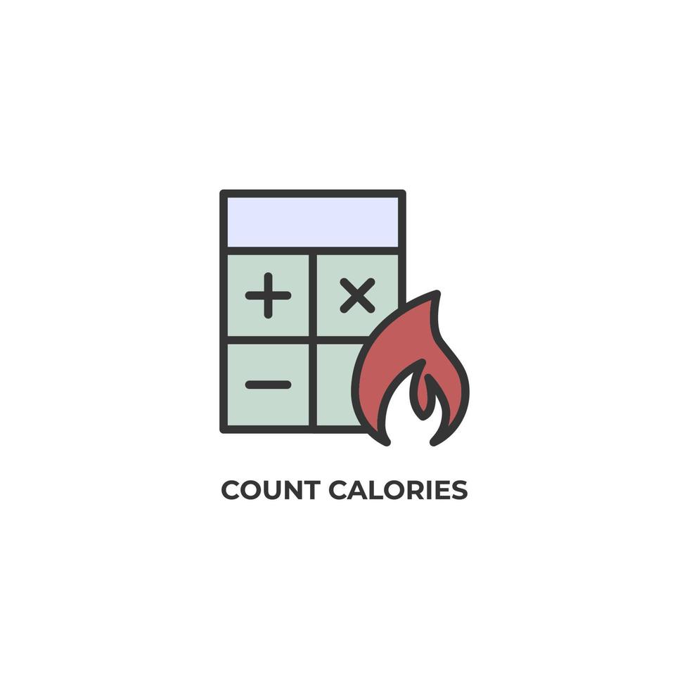 count calories vector icon. Colorful flat design vector illustration. Vector graphics