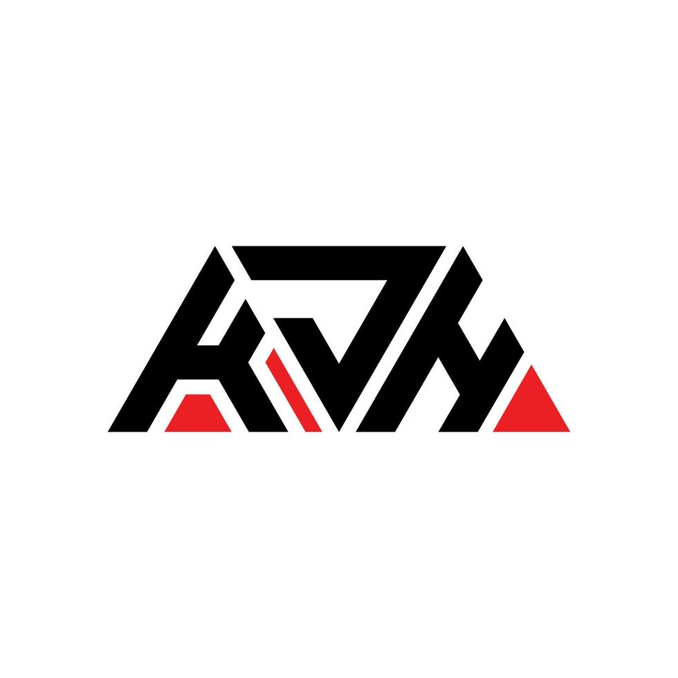 diseño de logotipo de letra triangular kjh con forma de triángulo. monograma de diseño del logotipo del triángulo kjh. plantilla de logotipo de vector de triángulo kjh con color rojo. logo triangular kjh logo simple, elegante y lujoso. kjh