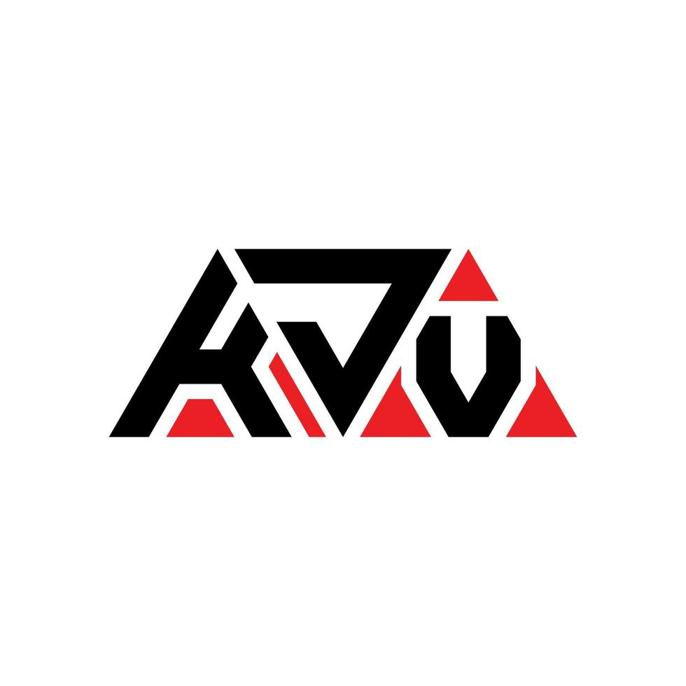 KJV triangle letter logo design with triangle shape. KJV triangle logo design monogram. KJV triangle vector logo template with red color. KJV triangular logo Simple, Elegant, and Luxurious Logo. KJV