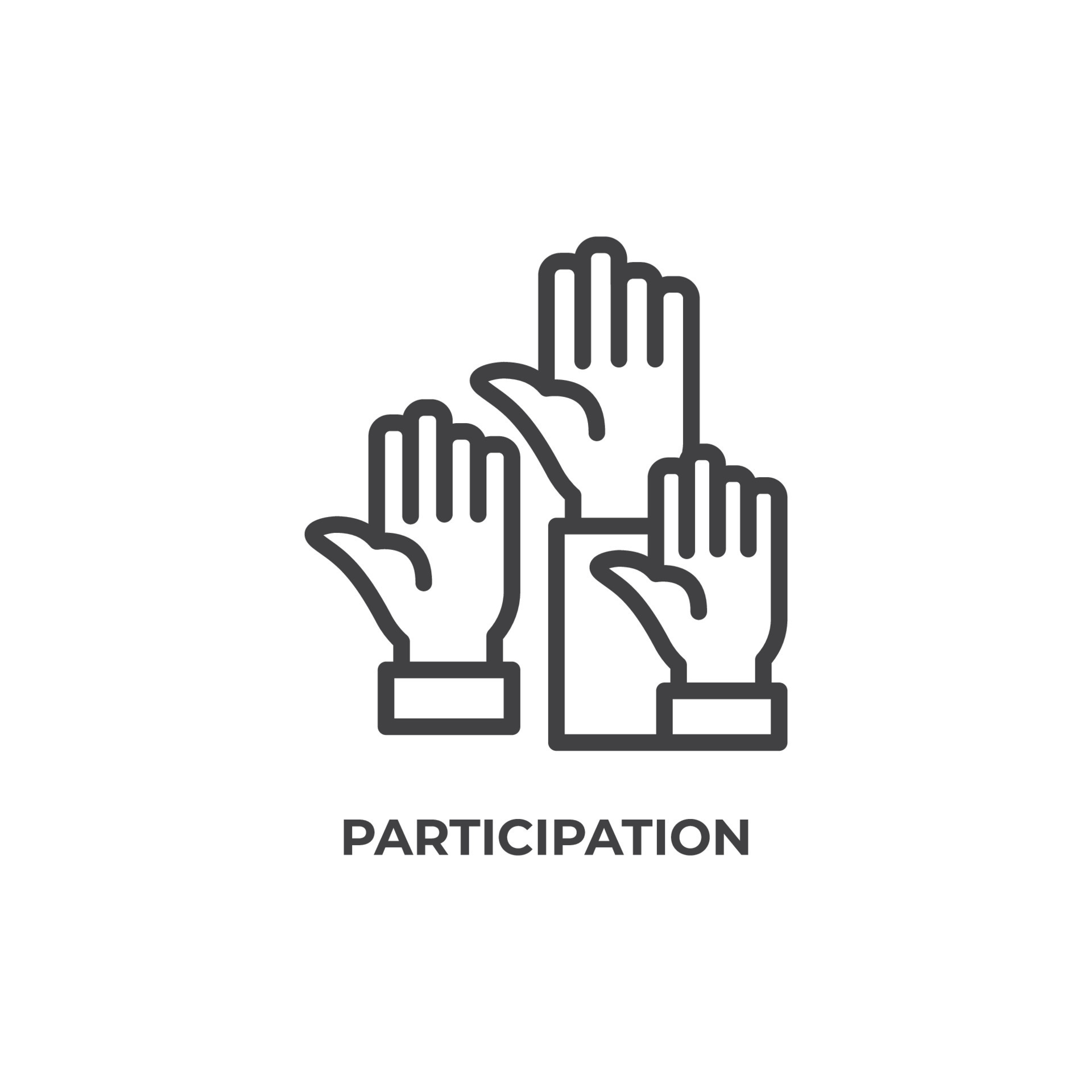 Vector sign of participation symbol is isolated on a white background ...