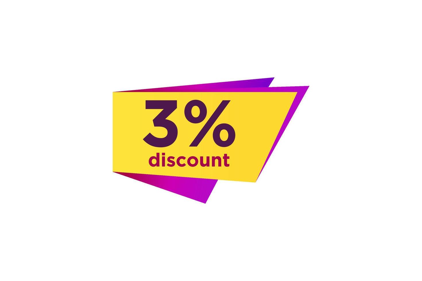 3 discount, Sales Vector badges for Labels, , Stickers, Banners, Tags, Web Stickers, New offer. Discount origami sign banner.