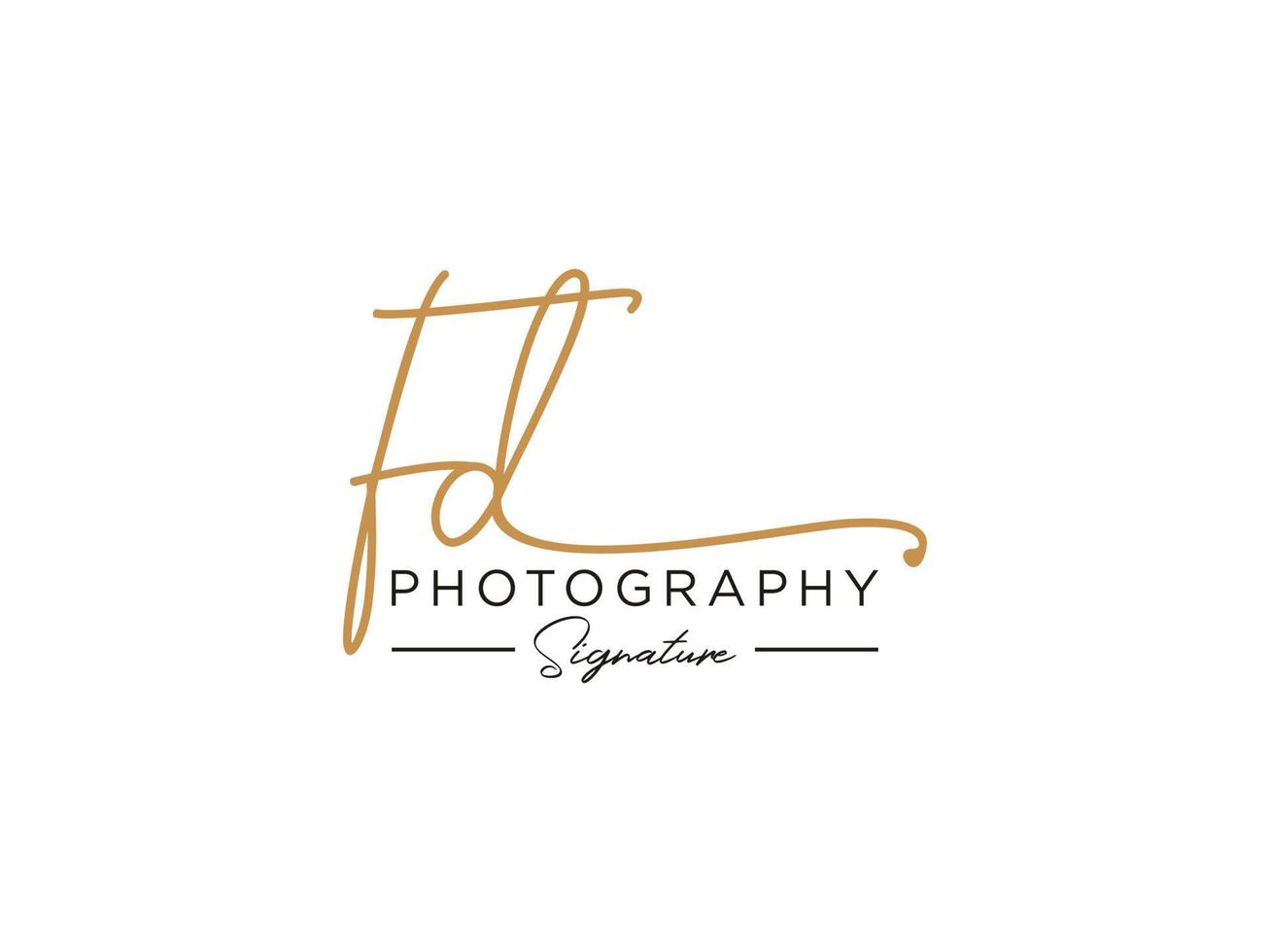 Letter FD Signature Logo Template Vector