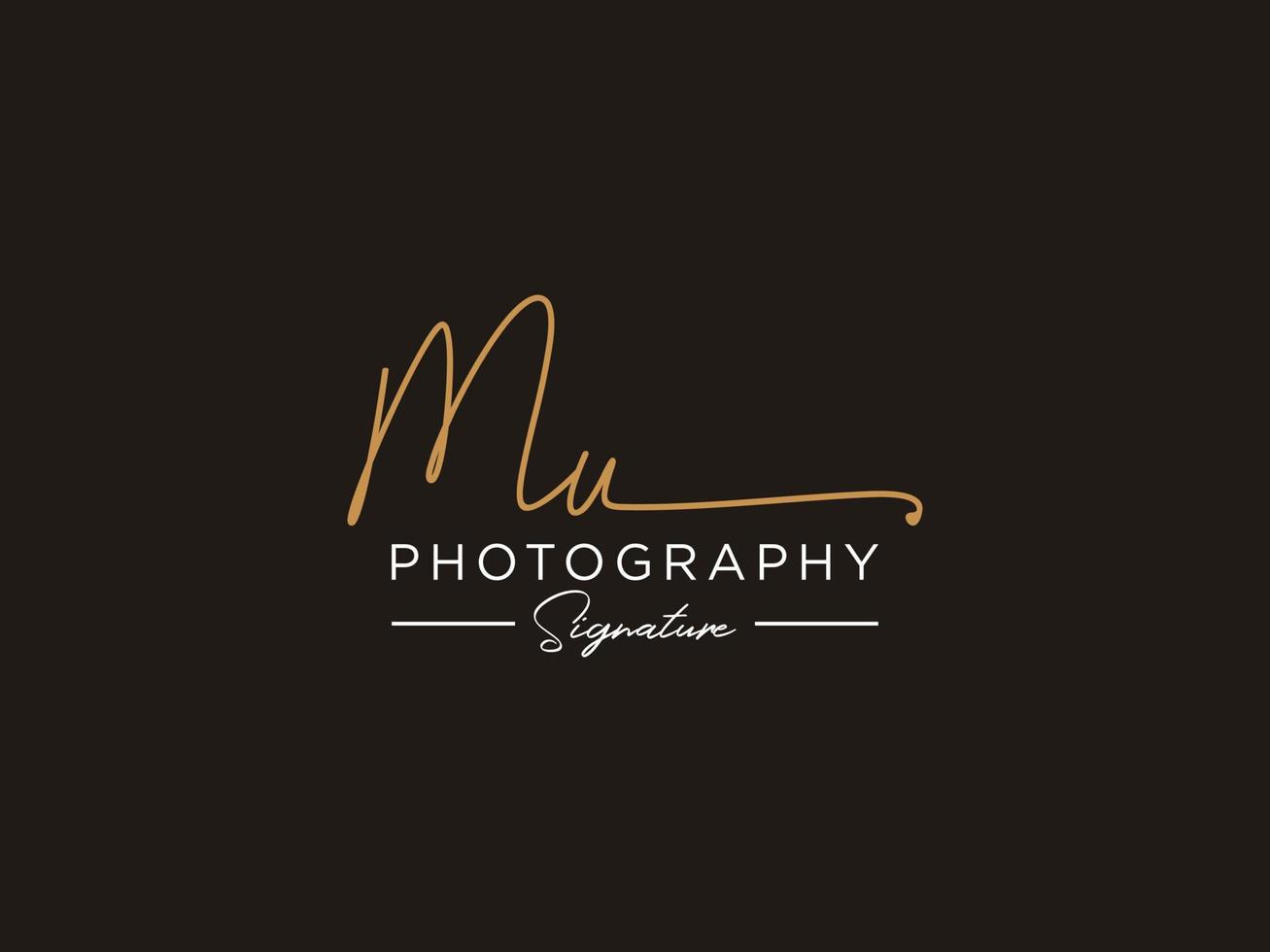 Letter MU Signature Logo Template Vector