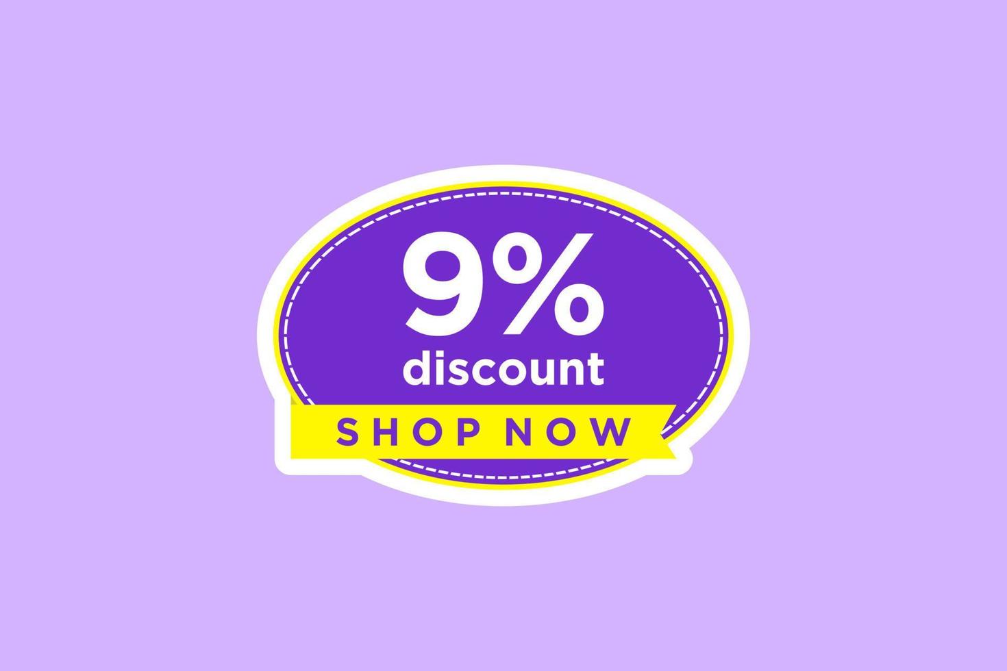 9 discount, Sales Vector badges for Labels, , Stickers, Banners, Tags, Web Stickers, New offer. Discount origami sign banner.