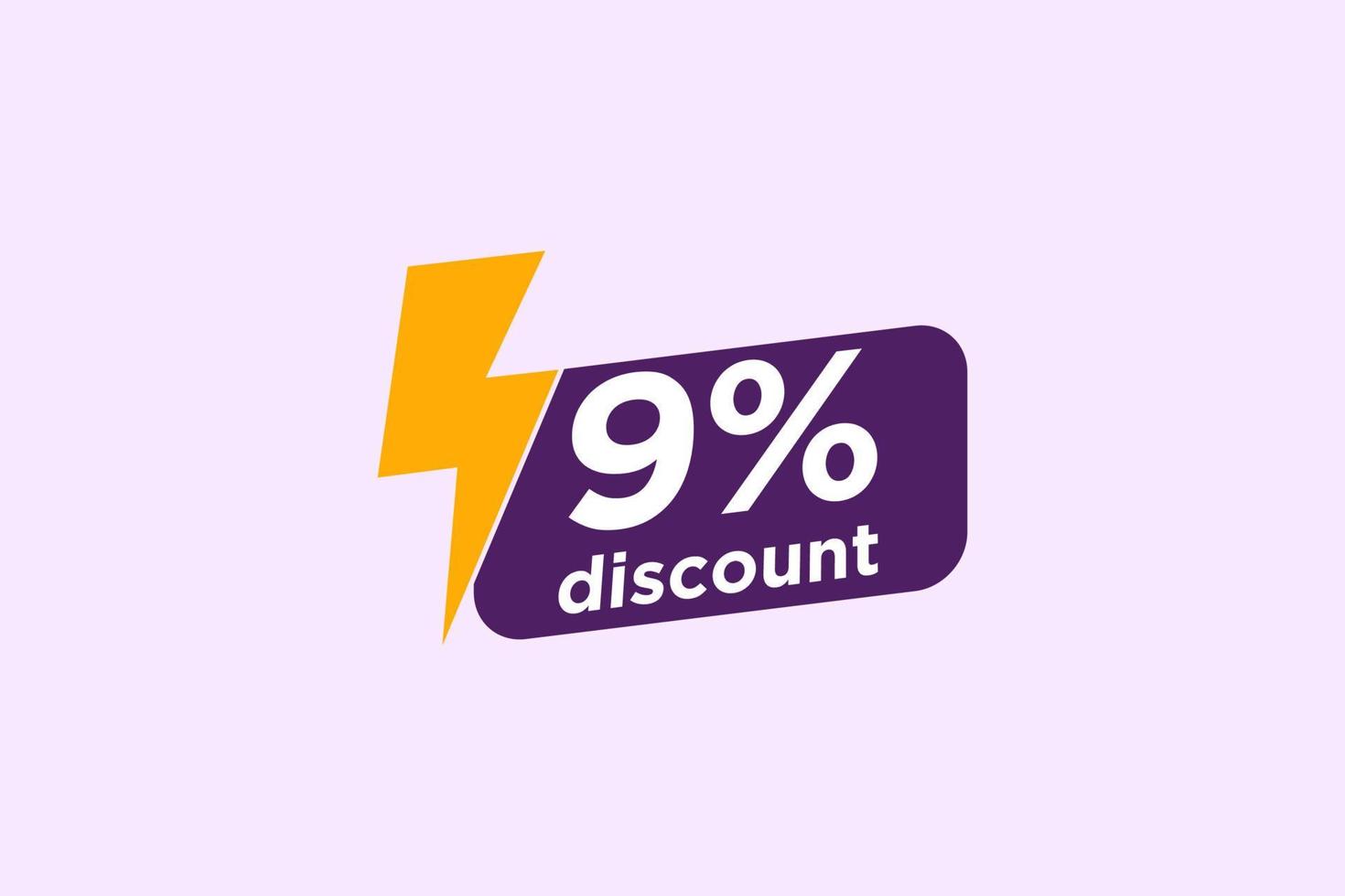 9 discount, Sales Vector badges for Labels, , Stickers, Banners, Tags, Web Stickers, New offer. Discount origami sign banner.