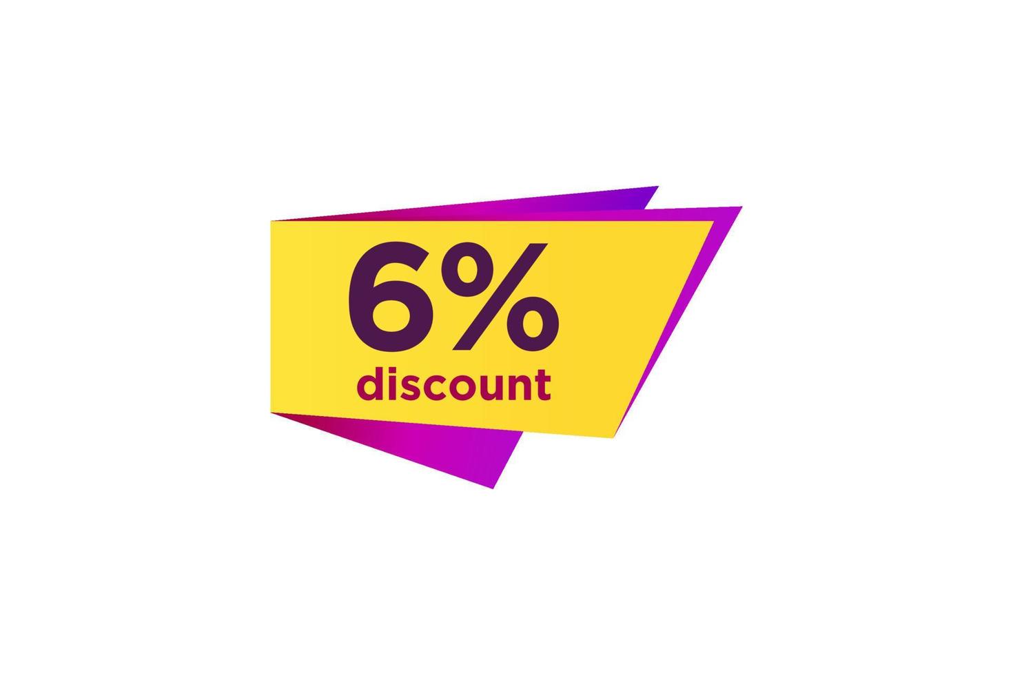 6 discount, Sales Vector badges for Labels, , Stickers, Banners, Tags, Web Stickers, New offer. Discount origami sign banner.