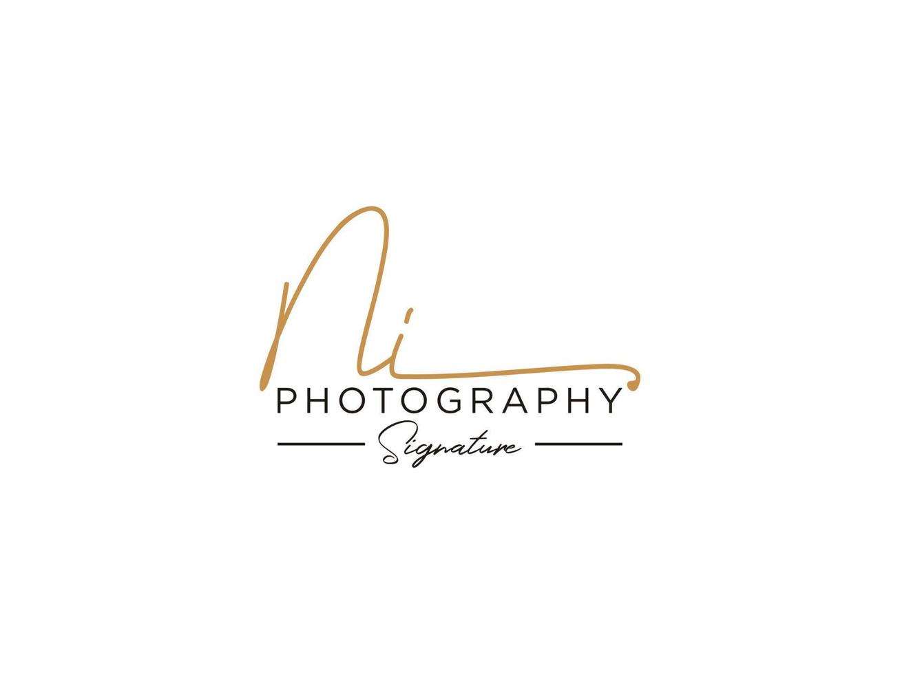 Letter NI Signature Logo Template Vector