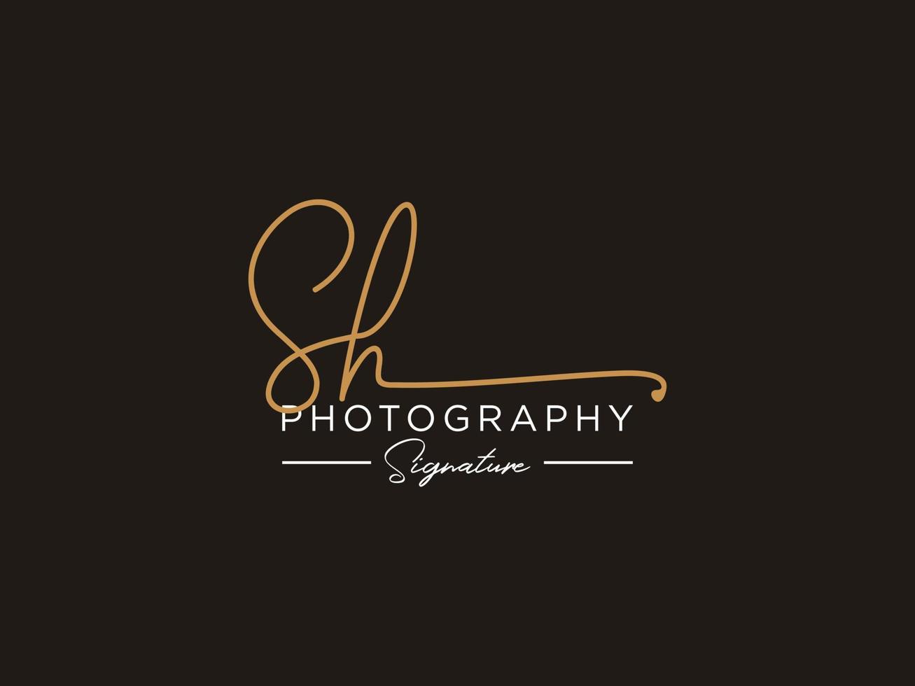 Letter SH Signature Logo Template Vector