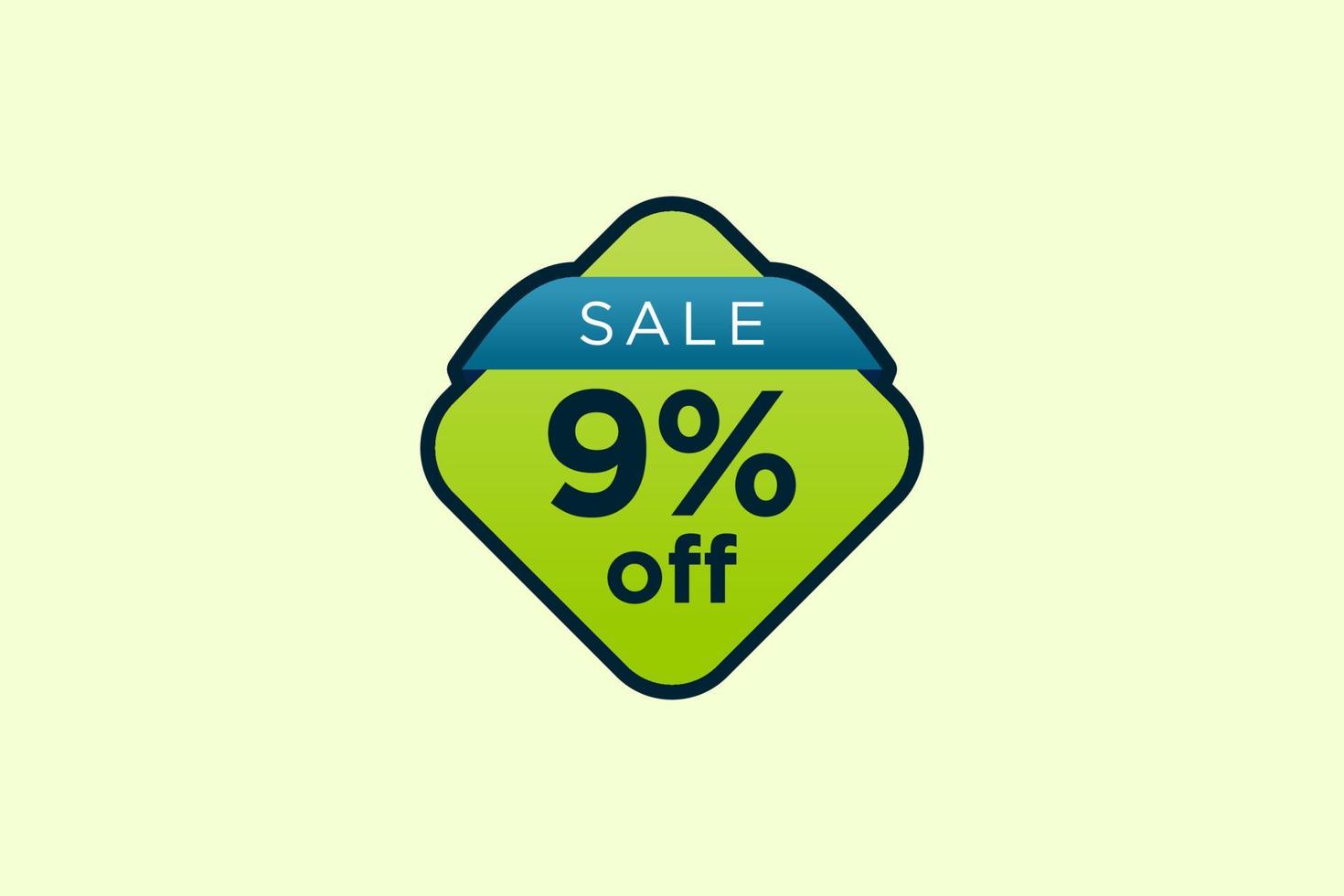 9 discount, Sales Vector badges for Labels, , Stickers, Banners, Tags, Web Stickers, New offer. Discount origami sign banner.