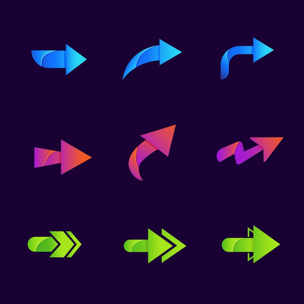 Arrow Gradient Icon Collection vector