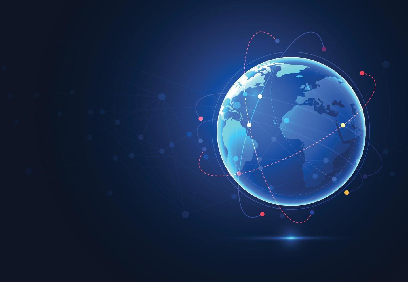 Global network connection. World map point and line composition concept of global business. Vector Illustration