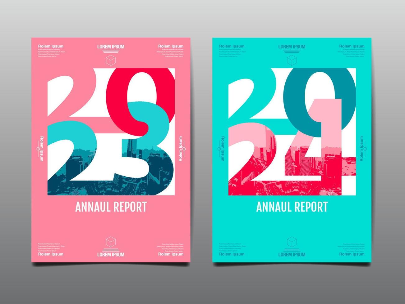 annual report 2023,2024 ,template layout design, Typography flat design, geometric vector illustration