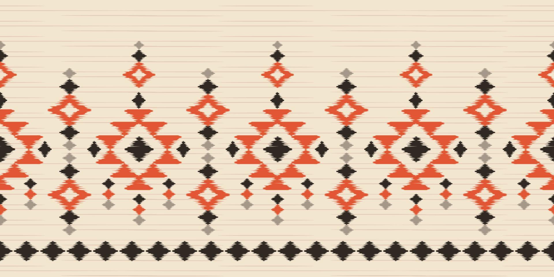 arte abstracto étnico ikat. patrón impecable en estilo tribal, bordado folclórico y mexicano. estampado de adornos de arte geométrico azteca.diseño para alfombras, papel pintado, ropa, envoltura, tela, cubierta, textil vector