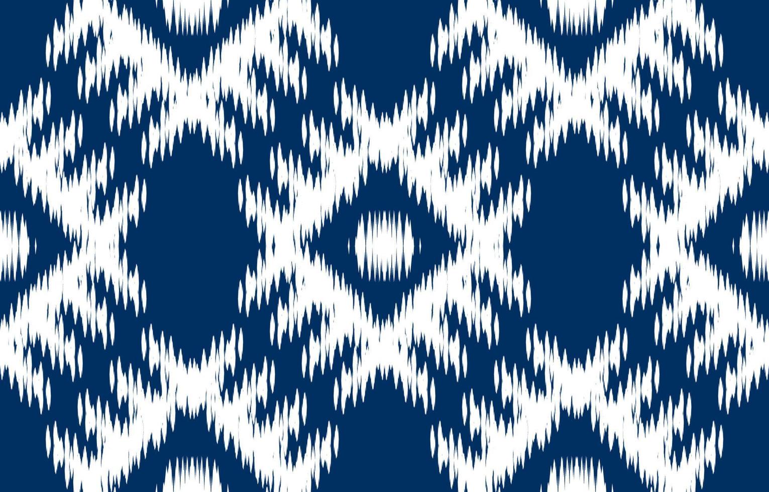 white and blue ikat ethnic design background. Seamless ikat floral pattern in tribal, folk embroidery abstract art. art ornament print.Design for carpet, wallpaper, clothing, wrapping, fabric fashion vector