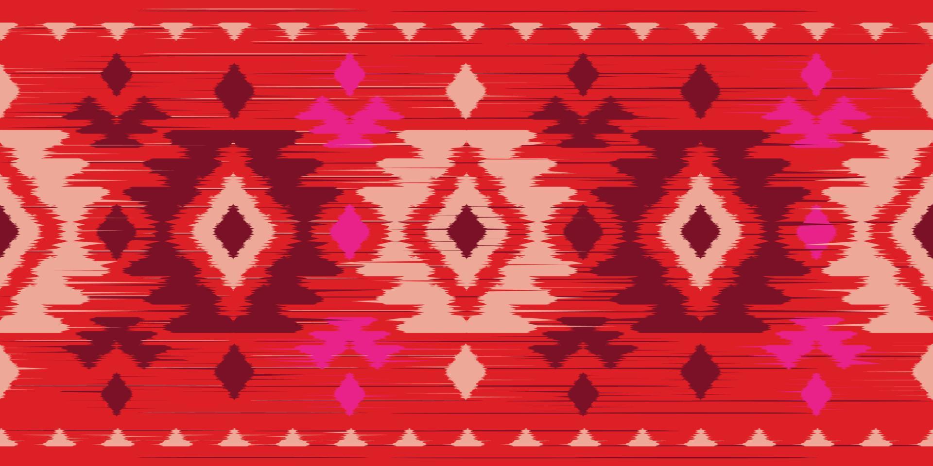 Ethnic abstract red pink. Seamless geometric pattern in tribal, folk embroidery, Aztec geometric art ornament print. Design for carpet, wallpaper, clothing, wrapping, fabric, cover. vector