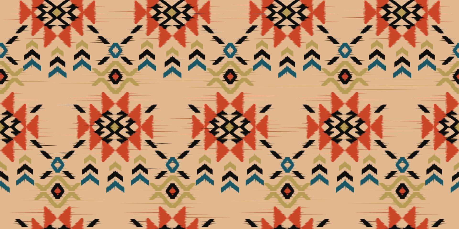 Ethnic abstract ikat art. Seamless pattern in tribal, folk embroidery, and Mexican style. Aztec geometric art ornament print.Design for carpet, wallpaper, clothing, wrapping, fabric, cover, textile vector