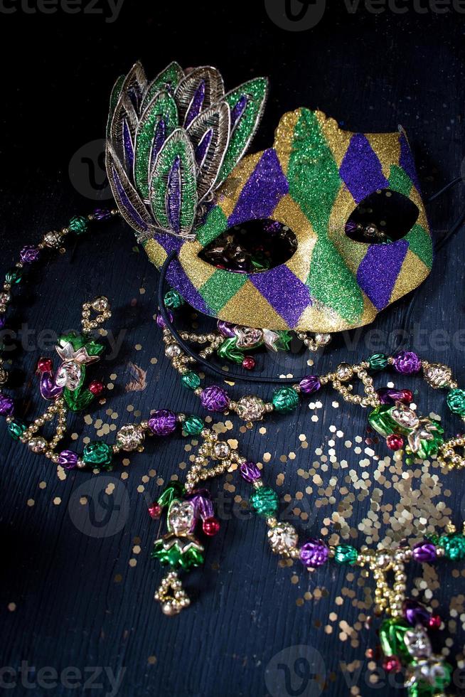 máscara de mardi gras de nueva orleans para el desfile de disfraces foto