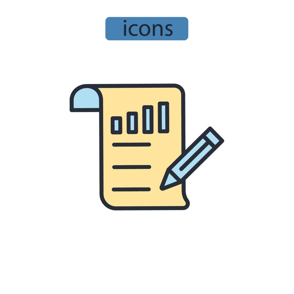 Report icons  symbol vector elements for infographic web