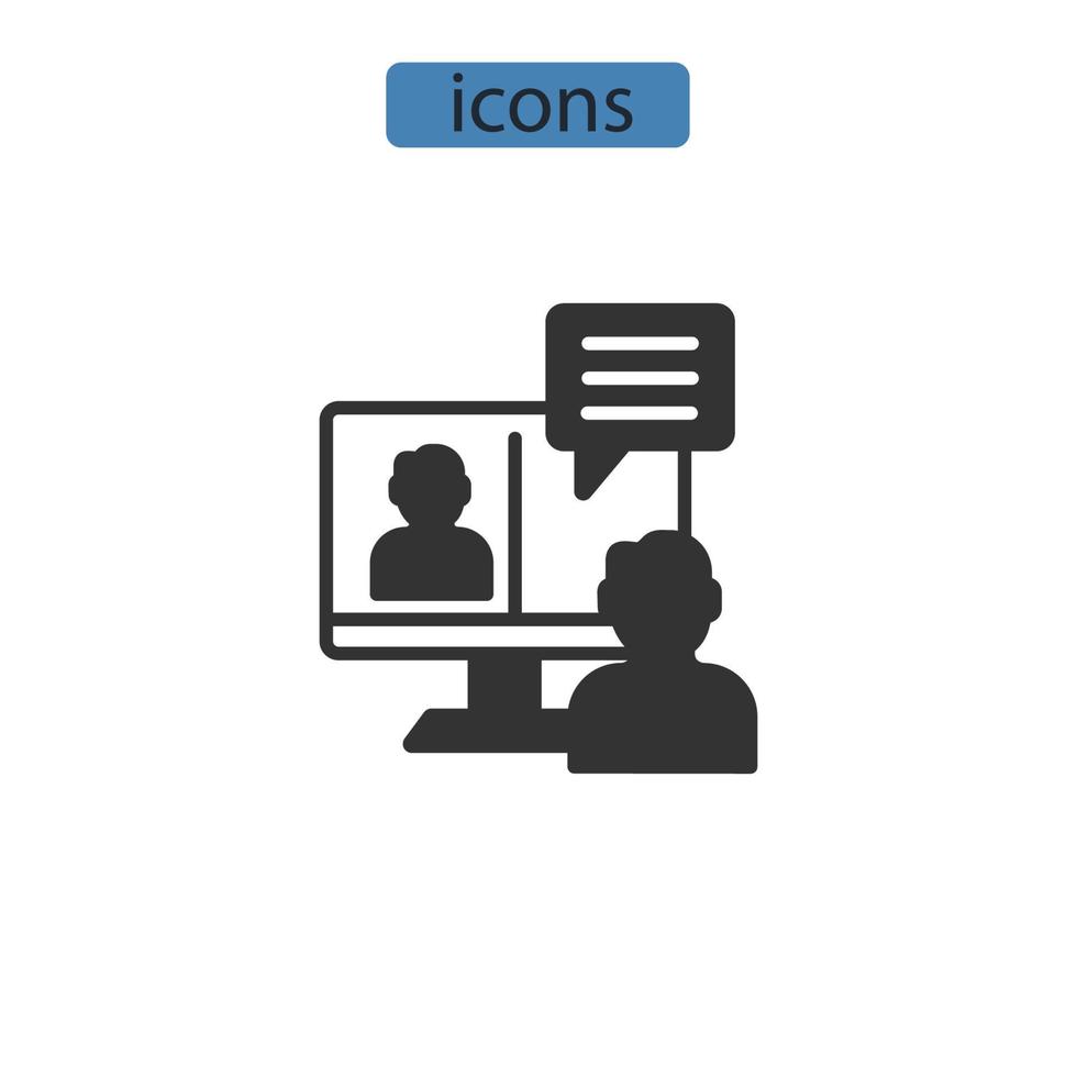 video chat icons  symbol vector elements for infographic web