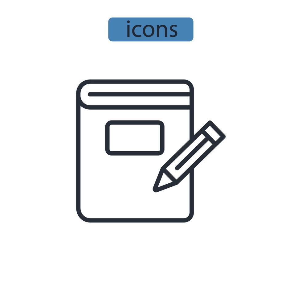 escribir iconos símbolo elementos vectoriales para infografía web vector