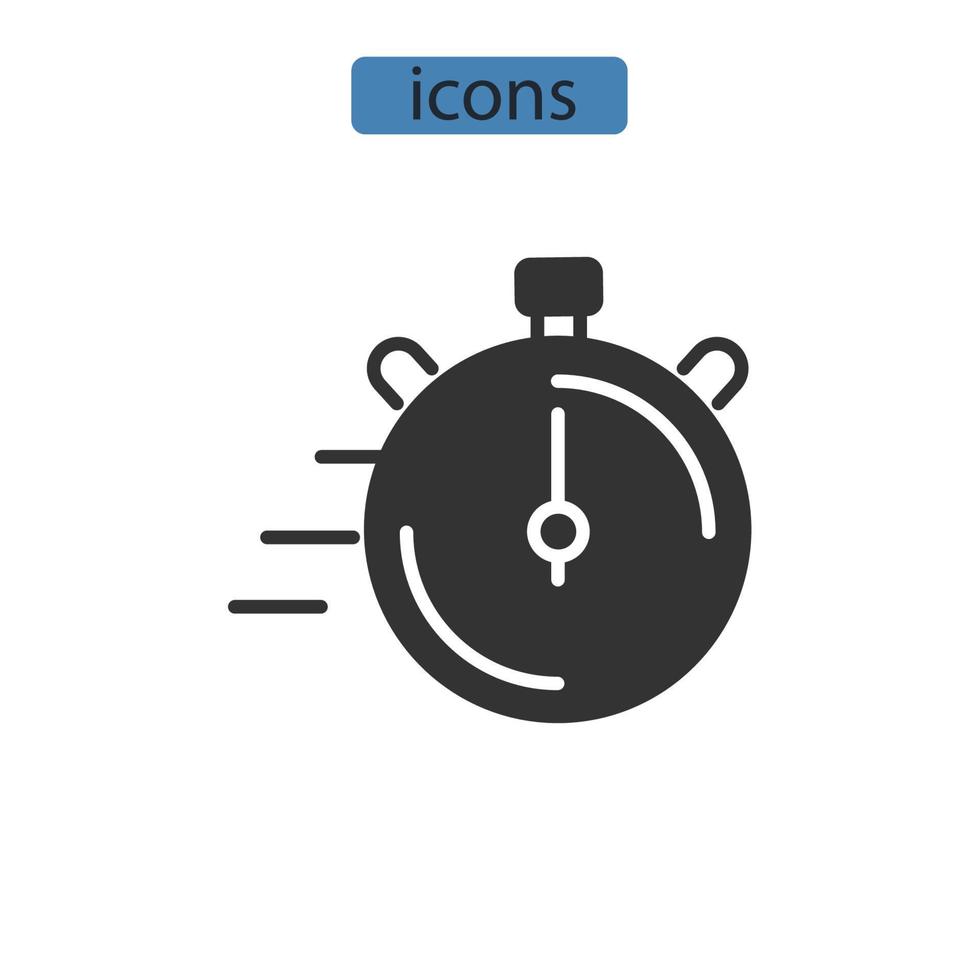 elementos de vector de símbolo de iconos de seguimiento de tiempo para web de infografía