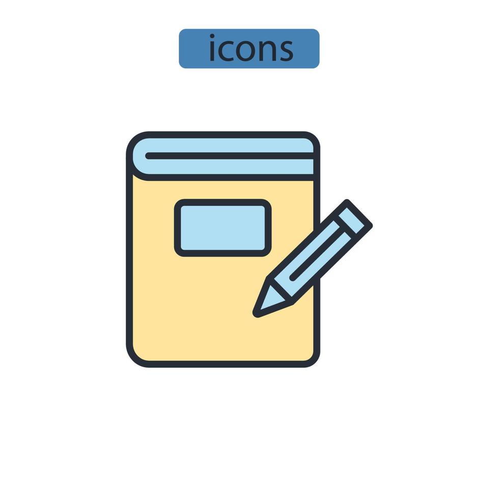 escribir iconos símbolo elementos vectoriales para infografía web vector