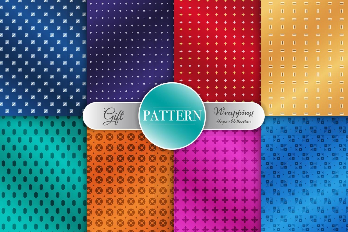 colección de patrones de textura de papel de regalo vector