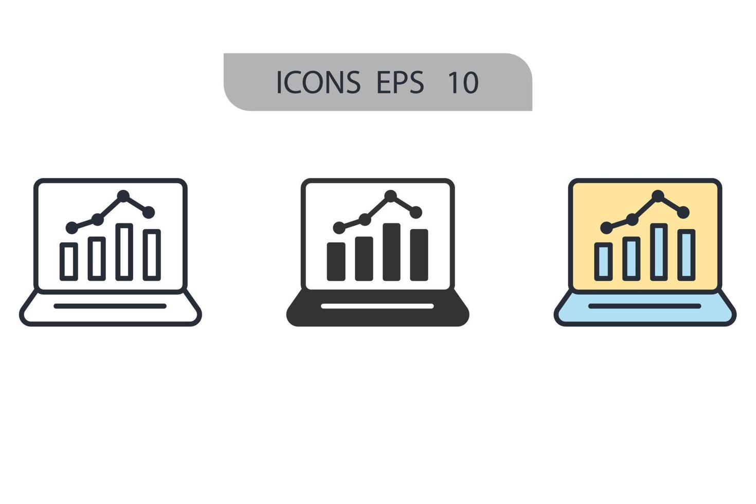 elementos de vector de símbolo de iconos de seguimiento de proyecto para web de infografía