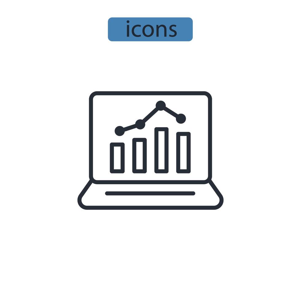 elementos de vector de símbolo de iconos de seguimiento de proyecto para web de infografía